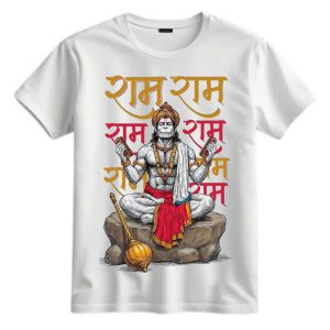 Convoy Hanuman Ji Printed T-Shirt for Men & Boys | Cute Love Quote Graphic Tee | Round Neck Half Sleeve Casual Wear T-Shirt
